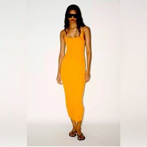 Zara rib knit midi dress.